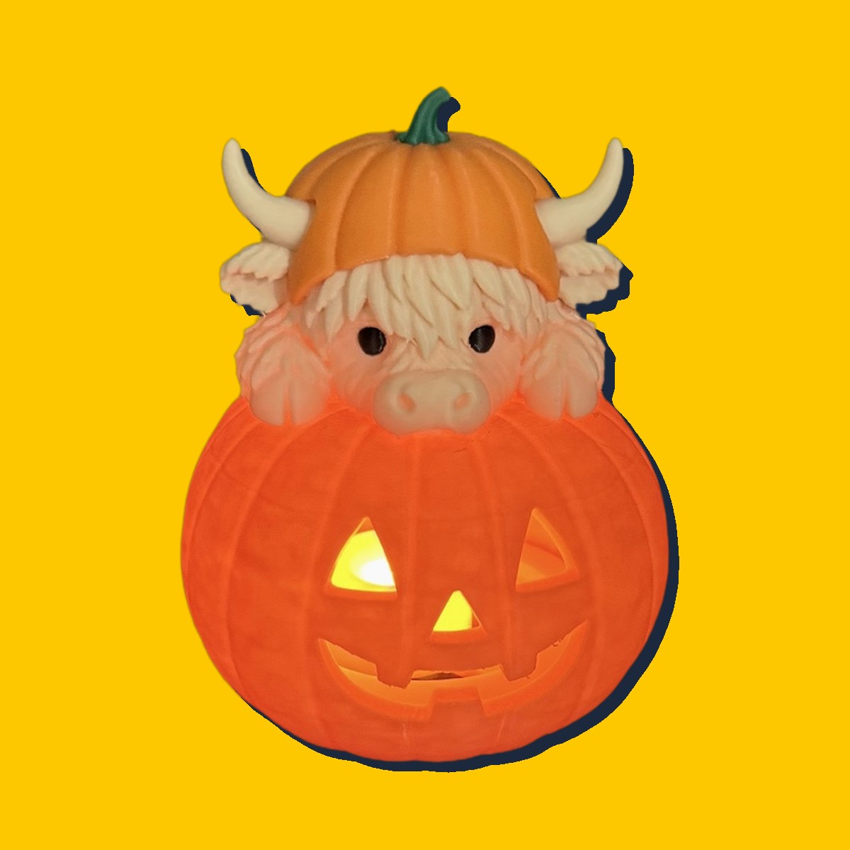 Highland Cow Pumpkin Lantern